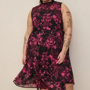 torrid | Dresses | Torrid Midi Clip Dot Mock Neck Dress Size 2 | Poshmark